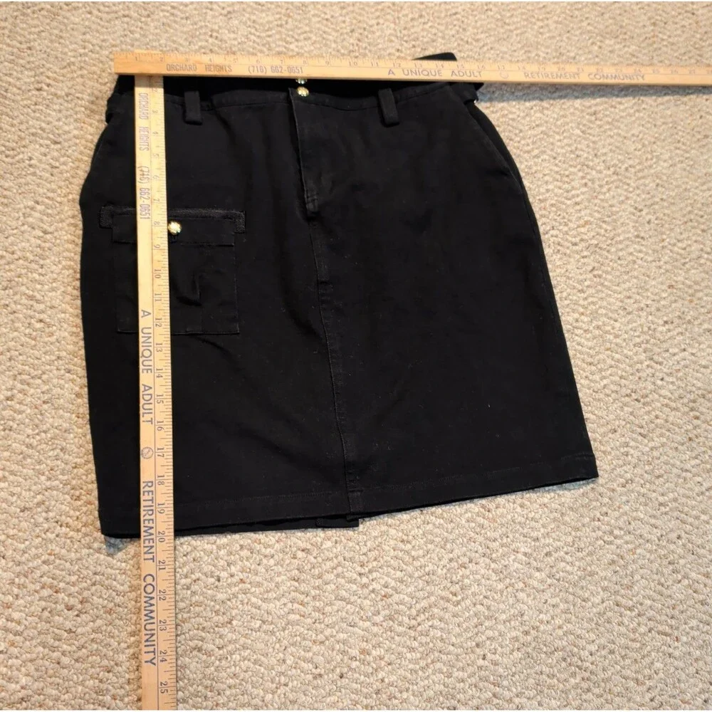 Lauren Ralph Lauren Pencil Skirt Womens 10P Pockets Gold Buttons Preppy